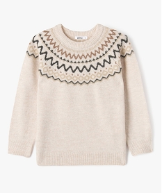 GEMO Pull en maille jacquard garçon Beige
