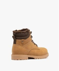 boots garcon fourrees avec col matelasse a lacets bicolores et a zip marron standard boots et bottillonsF423601_4