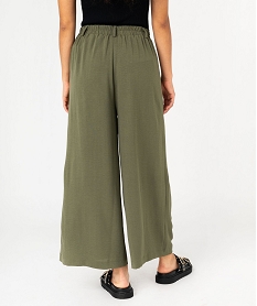 pantacourt large en toile fluide femme kaki standard pantacourtsF424301_3