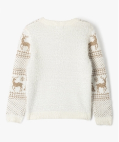 pull de noel a motifs scintillants fille beige pullsF425001_3