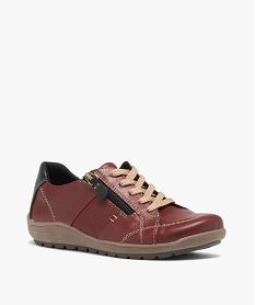 derbies femme confort dessus uni a zip et a lacets - softrelax rouge standard derbiesF426401_2