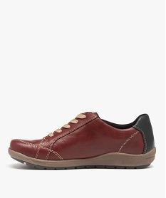 derbies femme confort dessus uni a zip et a lacets - softrelax rouge standard derbiesF426401_3