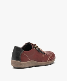 derbies femme confort dessus uni a zip et a lacets - softrelax rouge standard derbiesF426401_4