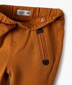 pantalon en maille extensible a taille elastiquee bebe garcon brunF426901_2
