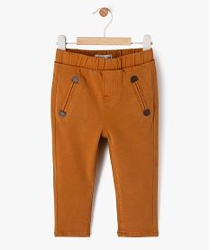 pantalon en maille extensible a taille elastiquee bebe garcon brunF426901_4