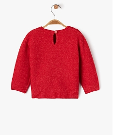 pull de noel avec motif chat en maille duveteuse bebe fille rouge pullsF427101_3