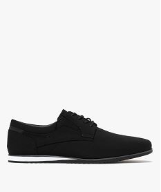 GEMO Derbies à semelle sportswear dessus textile homme - Mario Baldano noir vif