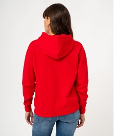 sweat a capuche avec broderie femme - lulucastagnette rouge sweatsF429601_3