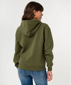 sweat a capuche avec broderie femme - lulucastagnette kaki standard sweatsF429701_3