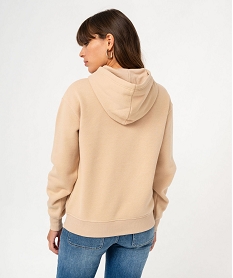 sweat a capuche avec broderie femme - lulucastagnette beige sweatsF429801_3