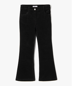 GEMO Pantalon en velours côtelé coupe flare fille noir standard