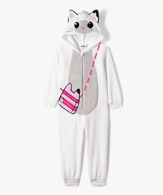 GEMO Combinaison pyjama en maille peluche motif chat fille - Gabby’s Dollhouse Blanc