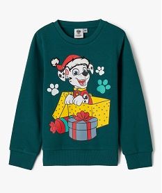 sweat de noel imprime marius garcon - la patpatrouille vert sweatsF432401_4