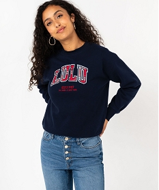 sweat a col amovible en molleton doux femme - lulucastagnette bleu sweatsF433801_2