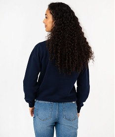 sweat a col amovible en molleton doux femme - lulucastagnette bleu sweatsF433801_3
