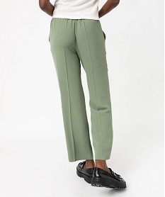 pantalon fluide coupe large avec ceinture a nouer femme vert standard pantalonsF434001_3