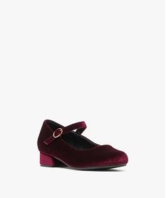 ballerines fille unies en suedine et a petit talon carre rougeF437101_2
