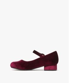 ballerines fille unies en suedine et a petit talon carre rougeF437101_3