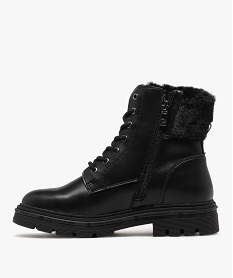 boots fourrees a lacets et zips femme noir standard bottines fourreesF437701_4