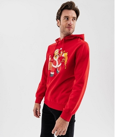 sweat de noel a capuche imprime homme - les simpsons rouge sweatsF438001_2