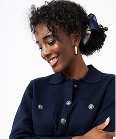 gilet avec col carre et boutons fantaisie femme bleu giletsF439501_2