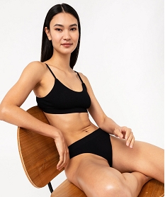 tanga en maille cotelee femme noir strings tangasF440401_3