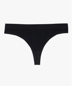 tanga en maille cotelee femme noir strings tangasF440401_4