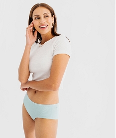 shorty en maille cotelee femme (lot de 2) bleu shortiesF440601_4
