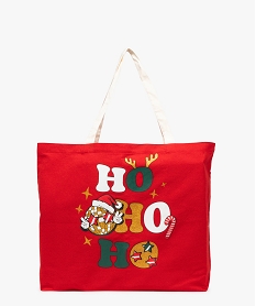 GEMO Tote bag à motifs de Noël avec paillettes rouge standard