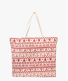 GEMO Tote bag à motifs de Noël rouge standard
