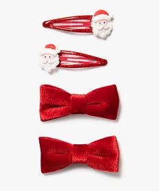 GEMO Barrettes à cheveux esprit Noël fille (lot de 4) rouge standard