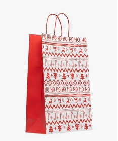 GEMO Sac cadeau de Noël imprimé grand format rouge standard