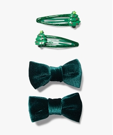 GEMO Pinces cheveux spéciales Noël fille (lot de 4) Vert