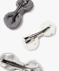 barrettes cheveux noeud papillon avec paillettes fille (lot de 3) gris standardF443801_2
