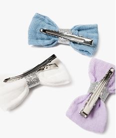 barrettes cheveux noeud papillon avec paillettes fille (lot de 3) multicoloreF445201_2
