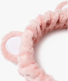 bandeau en maille peluche avec oreilles en relief fille rose standardF445601_4