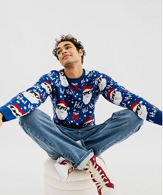 GEMO Pull de Noël motifs jacquard homme Bleu