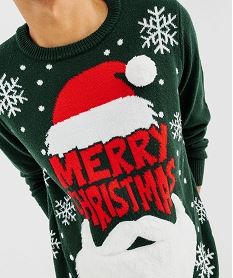 pull de noel a pompon homme vert pullsF446901_2