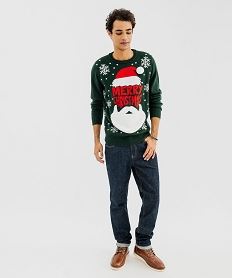 pull de noel a pompon homme vert pullsF446901_4