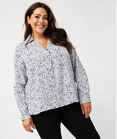 GEMO Chemise manches longues en tissu froissé et imprimé femme grande taille Imprimé