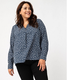 GEMO Chemise manches longues en tissu froissé et imprimé femme grande taille Imprimé