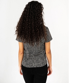 tee-shirt manches courtes en coton imprime femme blanc t-shirts manches courtesF447801_3