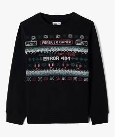 GEMO Sweat de Noël imprimé garçon Noir