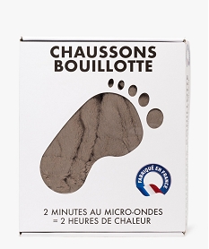 GEMO Chaussons bouillotte à chauffer au micro-ondes Brun
