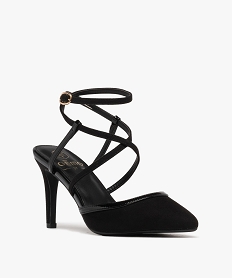 escarpins a bout pointu et talon ouvert femme noir standardF455301_2