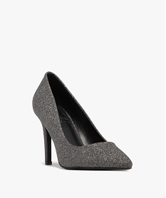 escarpins femme a talon aiguille et bout pointu argenteF455401_2