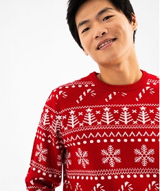 pull imprime special noel homme rouge pullsF455701_2