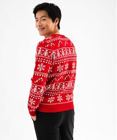 pull imprime special noel homme rouge pullsF455701_3