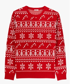 pull imprime special noel homme rouge pullsF455701_4