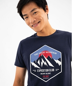 tee-shirt manches courtes avec motif montagne homme bleu tee-shirtsF456201_2